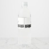 Black Lace Water Bottle Labels for Wedding ペットボトルラベル (裏面)