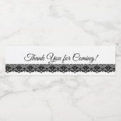 Black Lace Water Bottle Labels for Wedding ペットボトルラベル (シングルラベル)