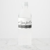 Black Lace Water Bottle Labels for Wedding ペットボトルラベル (正面)