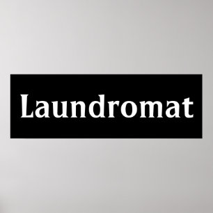 Black Laundromat Wall Art Poster Print ポスター