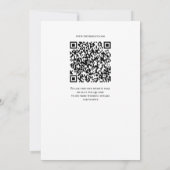 Black Laurel Monogram Wedding Invitation QR Code 招待状 (裏面)
