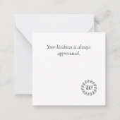 Black laurel wreath monogrammed ノートカード (裏面)