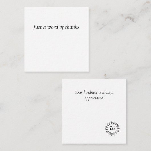 Black laurel wreath monogrammed ノートカード (正面/裏面)