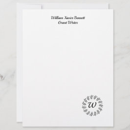 Black laurel wreath monogrammed レターヘッド