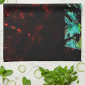 Black lava abstract kitchen towels,Dark abstract キッチンタオル (折り畳み)
