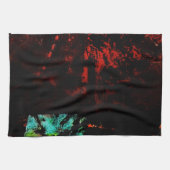 Black lava abstract kitchen towels,Dark abstract キッチンタオル (横)