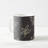 Black Leaf Mug | Modern Coffee Mug コーヒーマグカップ (正面左)