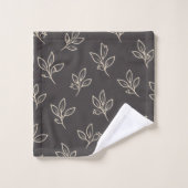 Black Leaf Towel Set | Modern Bathroom Decor バスタオルセット (ウォッシュタオル)