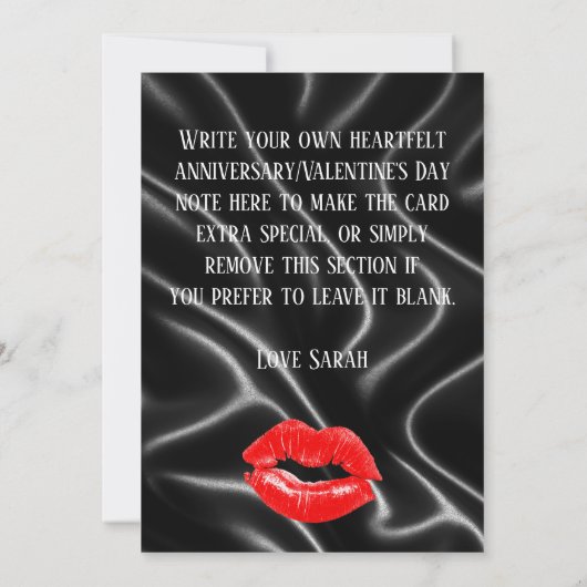 Black Leather Anniversary/Valentine's Flat Card 招待状 (裏面)