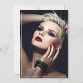 Black Leather Anniversary/Valentine's Flat Card 招待状