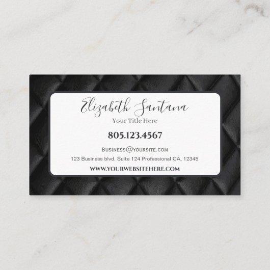 Black Leather Diamond Stitching 名刺 (裏面)