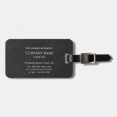 Black Leather Finish Pattern Custom Info ラゲッジタグ (正面横)