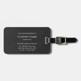 Black Leather Finish Pattern Custom Info ラゲッジタグ