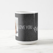 Black Leather Love You Photo コーヒーマグカップ (中央)