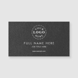 Black Leather Pattern Magnetic Business Card