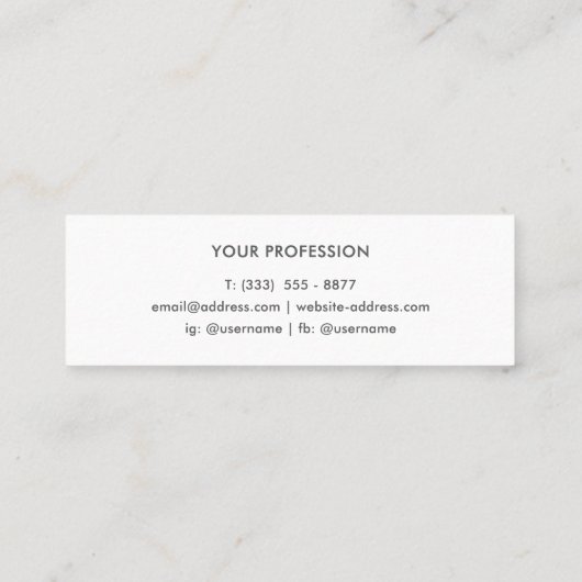 Black Leather & Pink Panel with White Back  スキニー名刺 (裏面)