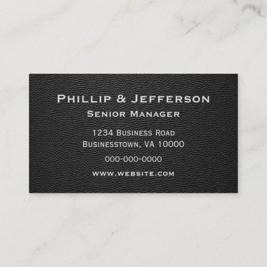 Black Leather Texture Minimalist  名刺 (裏面)