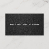 Black Leather Texture Minimalist  名刺 (正面)