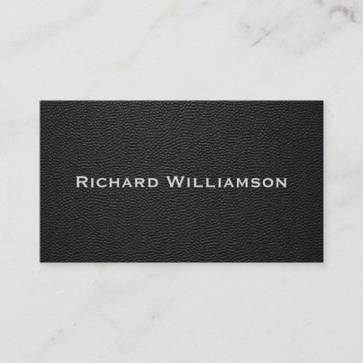 Black Leather Texture Minimalist  名刺 (正面)