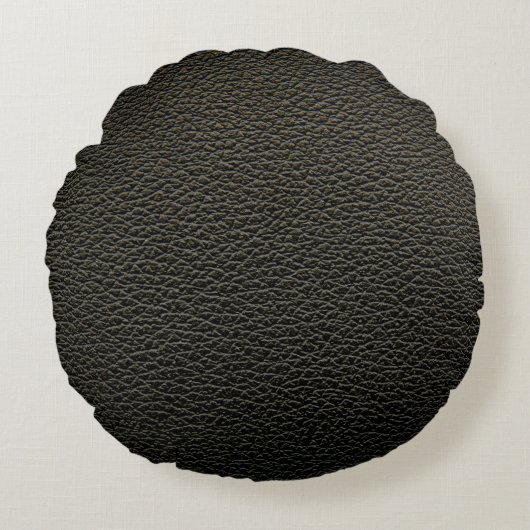 Black leather texture or background. abstract,anim ラウンドクッション (正面)