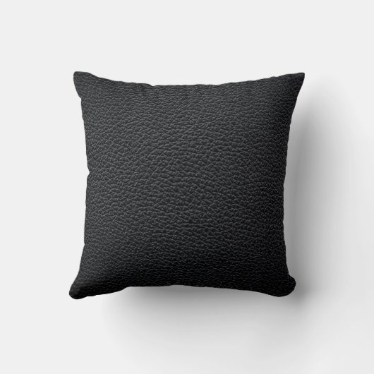 Black leather texture or background. leather,textu クッション (裏面)