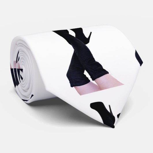 Black Leather Thigh-high Boots Thunder_Cove ネクタイ (ロール)