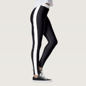 Black Leggings White Side Stripe Custom Colors レギンス (右)