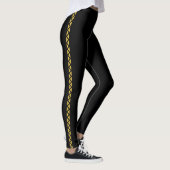 Black Leggings with Bold Metallic Gold Side Stripe レギンス (右)