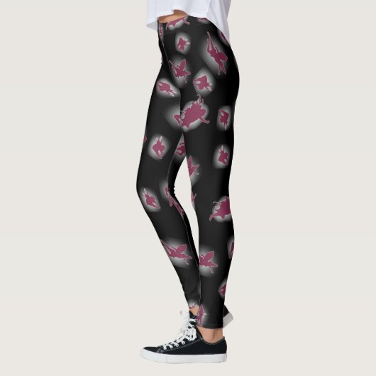 Black leggings with fairies / Legging Noir レギンス (左)