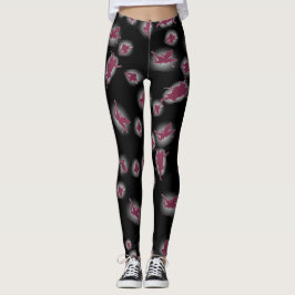 Black leggings with fairies / Legging Noir レギンス