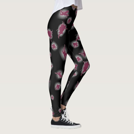 Black leggings with fairies / Legging Noir レギンス (右)