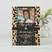 Black Leopardアニマルプリント写真2019卒業 招待状 (スタンド正面)