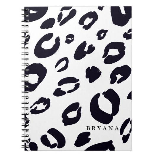 Black Leopard Cheetahプリント(任意の色)ノートブック ノートブック (正面)