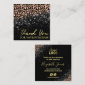 Black Leopard Print購入ありがとう スクエア名刺 (正面/裏面)