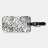 Black Leopard Tiger Animals Pattern ラゲッジタグ (正面横)