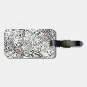 Black Leopard Tiger Animals Pattern ラゲッジタグ (裏面横)