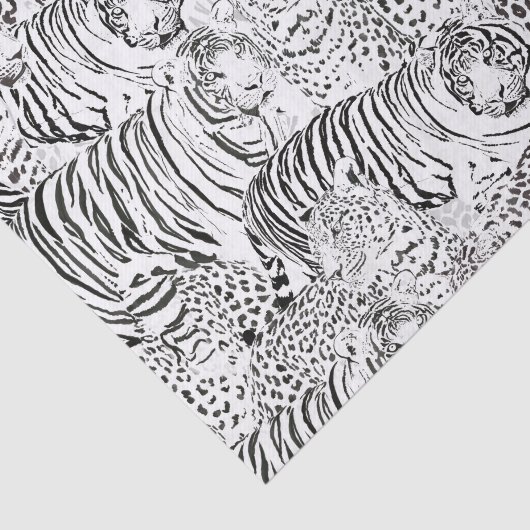 Black Leopard Tiger Animals Pattern 薄葉紙 (詳細)