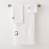 Black Letter Monogrammed Initial Towel Set バスタオルセット (インサイチュ)