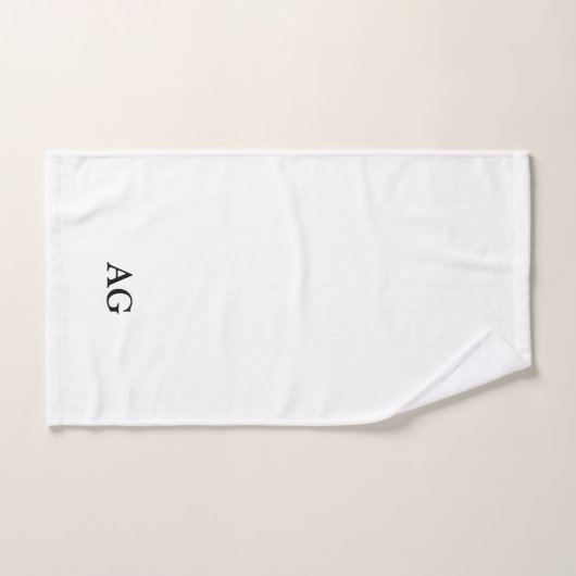 Black Letter Monogrammed Initial Towel Set バスタオルセット (ハンドタオル)
