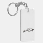 Black Lettering and Arrow on your キーホルダー (正面左)