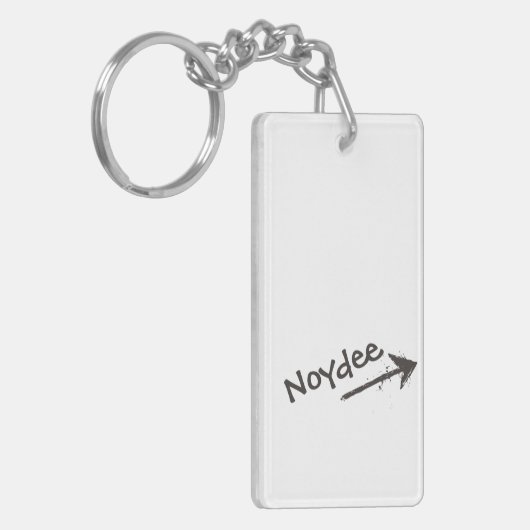 Black Lettering and Arrow on your キーホルダー (正面左)