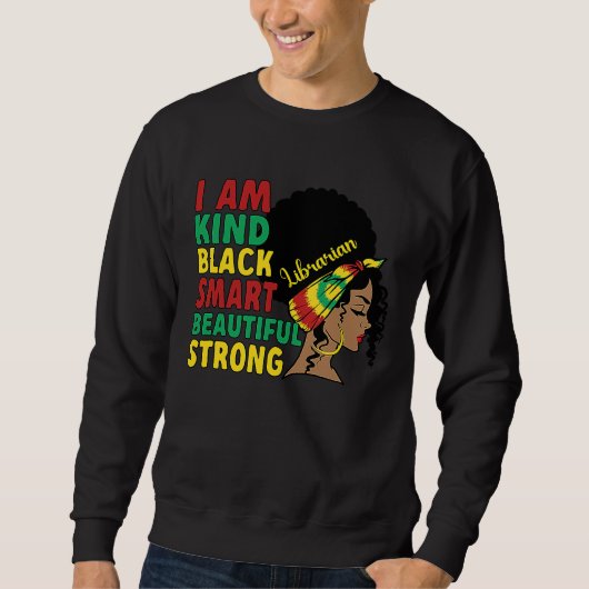 Black Librarian African American Library Worker スウェットシャツ (正面)