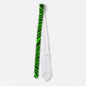 Black & Lime green Zebra pattern Mens Tie ネクタイ (裏面)