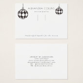 Black Line Art Bauble Festive Hairclip Display (正面&裏面)