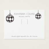 Black Line Art Bauble Festive Hairclip Display (正面)