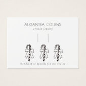 Black Line Art Festive Candy Cane & Bow Hairclip  (正面)