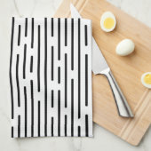 Black Line Geometric Pattern キッチンタオル (四つ折り)