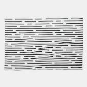 Black Line Geometric Pattern キッチンタオル (横)