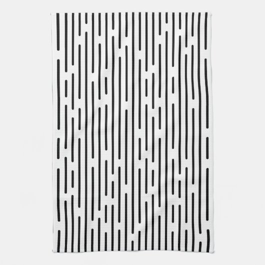 Black Line Geometric Pattern キッチンタオル (縦)