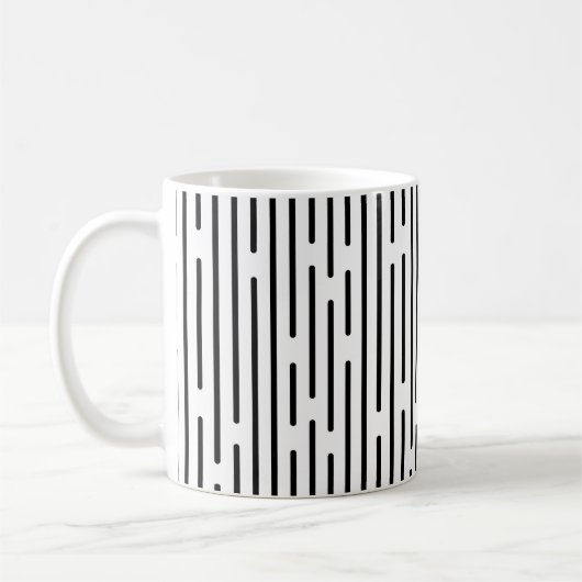 Black Line Geometric Pattern  コーヒーマグカップ (左)